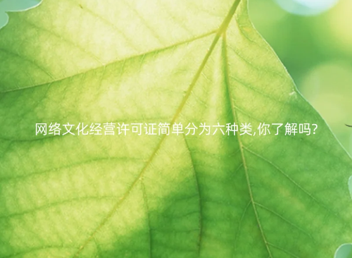 網(wǎng)絡(luò)文化經(jīng)營(yíng)許可證簡(jiǎn)單分為六種類(lèi),你了解嗎?