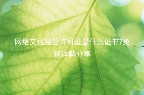 網(wǎng)絡(luò)文化經(jīng)營許可證是什么證書?類別詳解分享